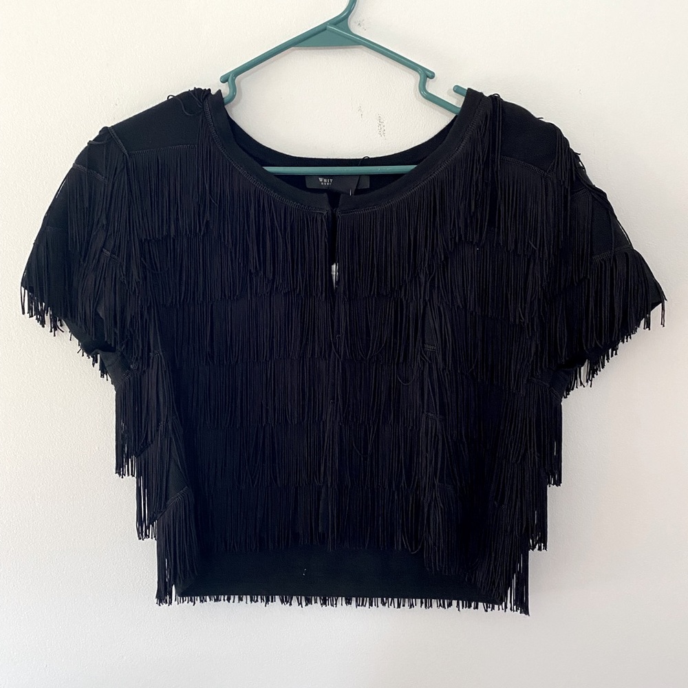 White House | Black Market Fringe Jacket
